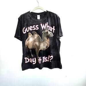 Guess What Day It Is Gildan T-Shirt. Hump Day. Size Large. Color Is Faded Black